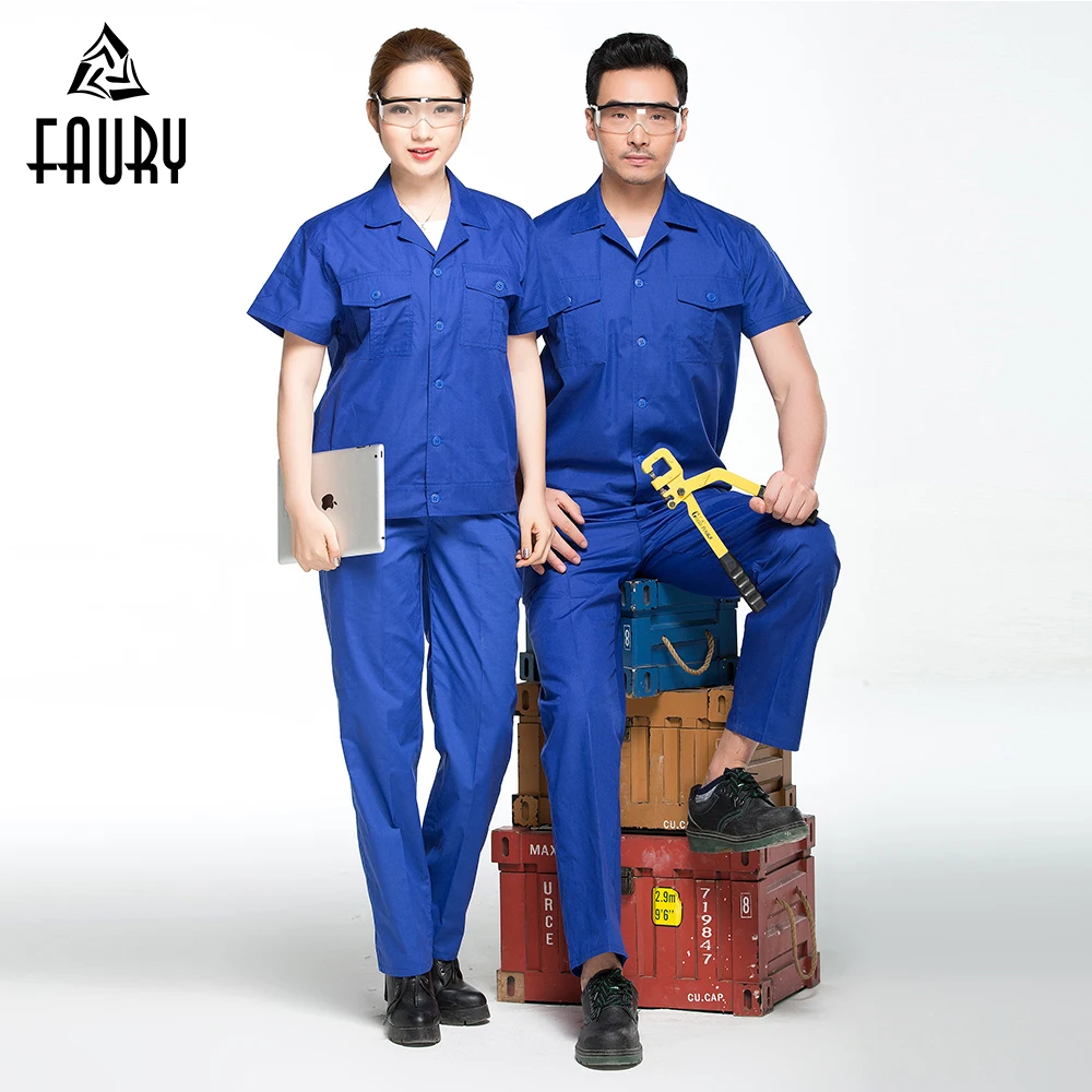 Clothes Unisex Engineering Uniform Summer Short Sleeves