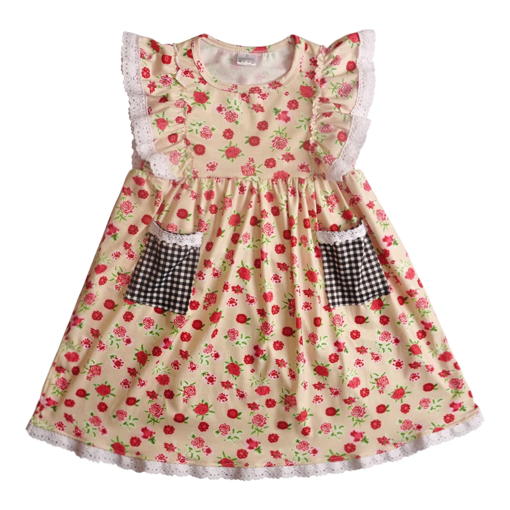 

Baby Summer Girl Boutique Dresses 2019 New Remake Floral Pattern Cotton Clothing Princess Dress Girls Birthday dress LYQ901-583