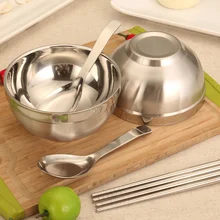 

2018 Outdoor Double Outdoor Portable Stainless Steel Tableware Travel Camping Tableware Tableware Chopsticks Set Picnic Tools