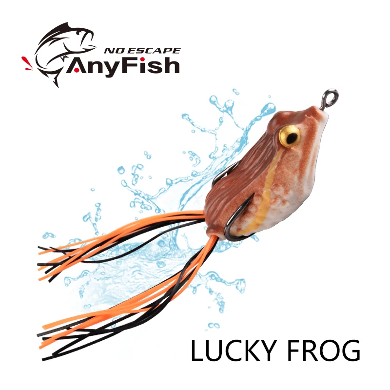 

ANYFISH LUCKY FROG 1Pc fishing lure frog 4.2cm/7g Lifelike Soft Jump Frog Enticement Lures Silicone Bait Crankbait Topwater ray