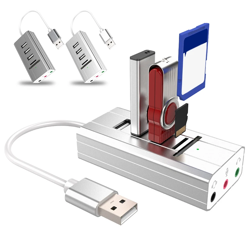 USB 2,0 Multifunctional-HUB разъем аудио порты TF слот SD карты три функции в одном слот-адаптер