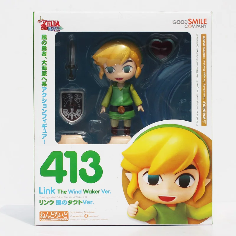 

Cute Nendoroid The Legend of Zelda Link the Wind Waker Ver. #413 PVC Acton Figure Model Collection Toy 4" 10cm