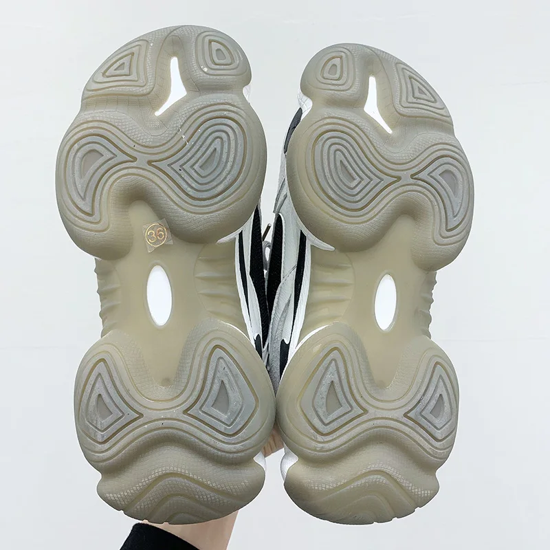 Chunky blanc Semelles Femme Confortable Décontracté Chaussure Cuir Rétro Sneakers Chaussures En Sale Semelle De Épaisse Papa À Véritable Compensées Femmes Beige yvbgIfY76m