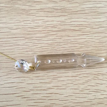 

Free Shipping Clear 10set crystal 76mm rocket pendants Suncatcher Chandelier with beads for Lamp hanging prism decoration