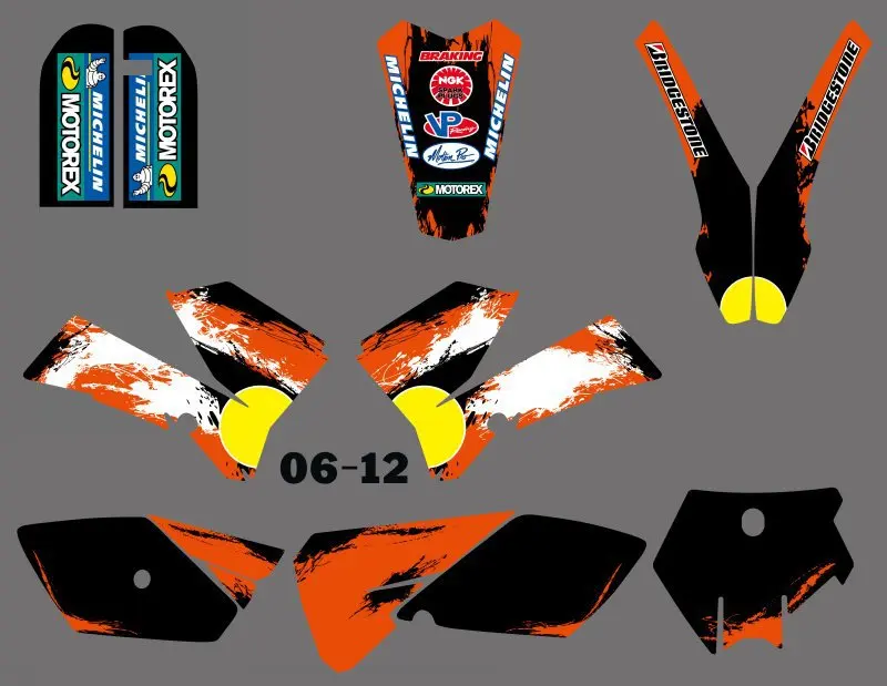 Набор наклеек H2CNC для графики и фона подходит KTM SX 85 SX85 2006 2007 2008 2009 2010 2011 2012|sticker