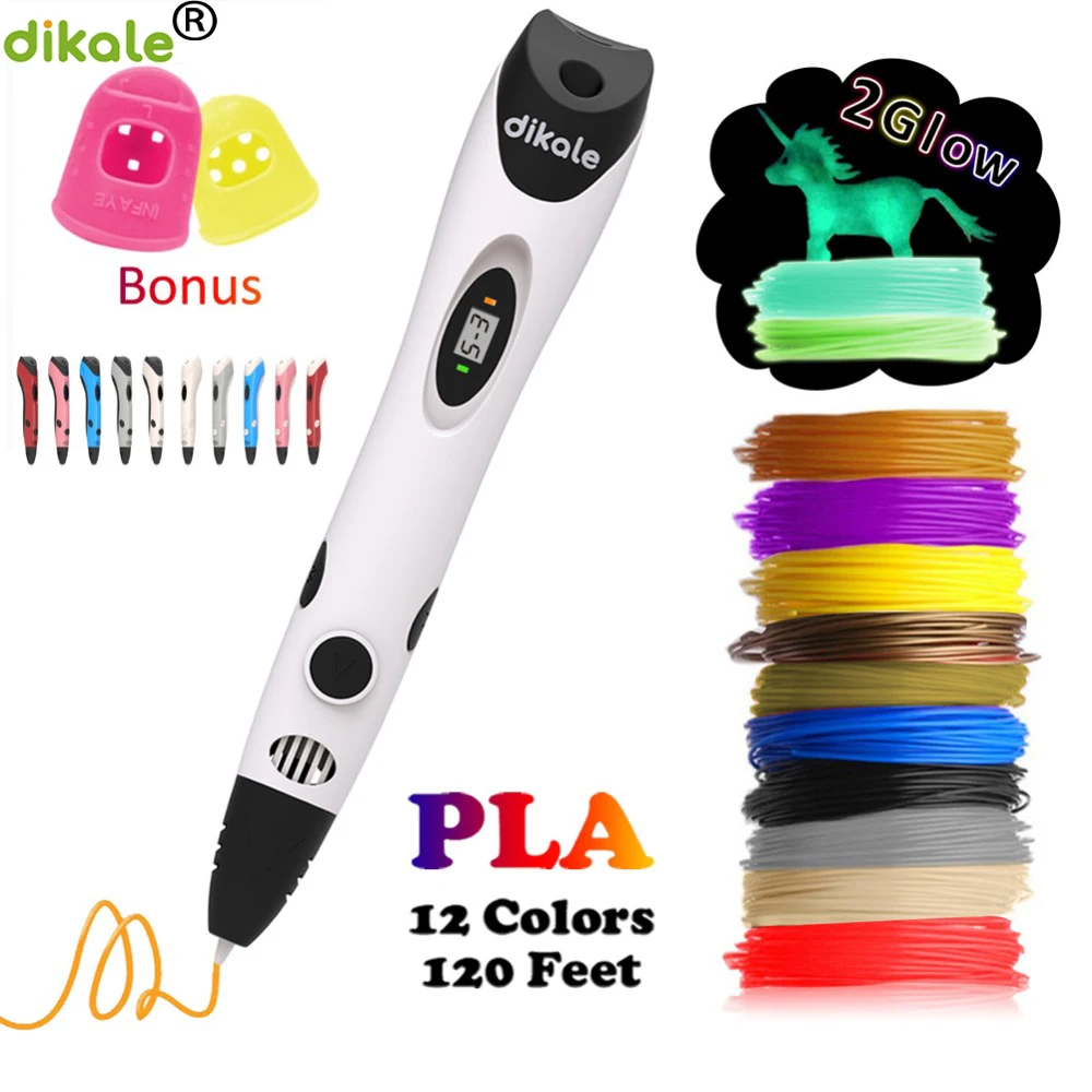 

dikale 3D Pen Newest Version 3D Drawing Printing Printer Non-Clogging Pen Bonus Stencils eBook for Kids Adults Art Craft