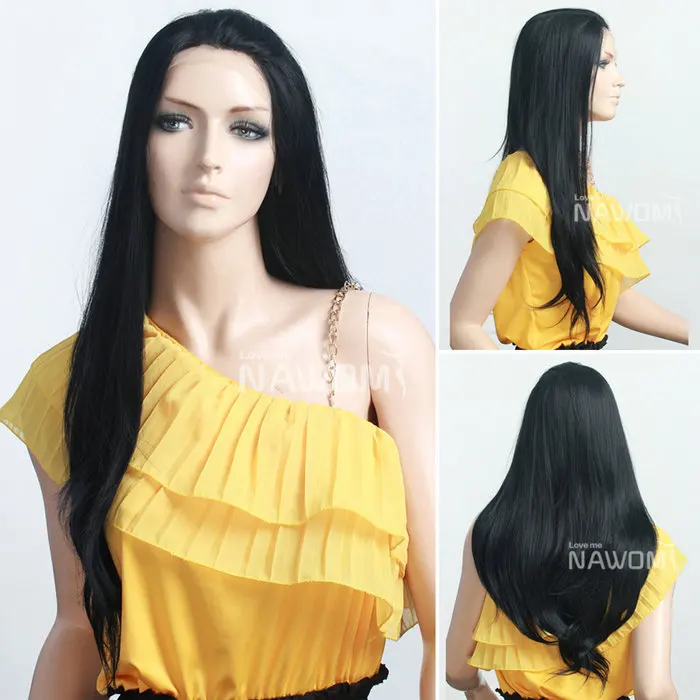 High Temperature Fiber Long Straight Wigs For Ladies Fashion Black Hair Wig Women Synthetic |