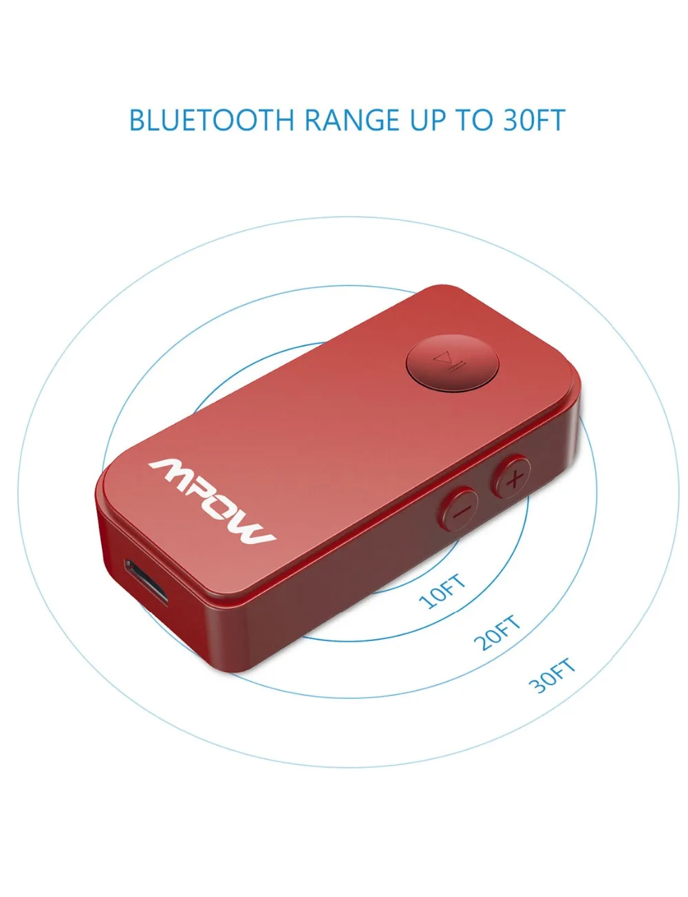 Mpow Модернизированный Bluetooth беспроводной 5,0 приемник аудио адаптер Bluetooth автомобильный комплект для музыки Hands-free вызов автомобильная стереосистема