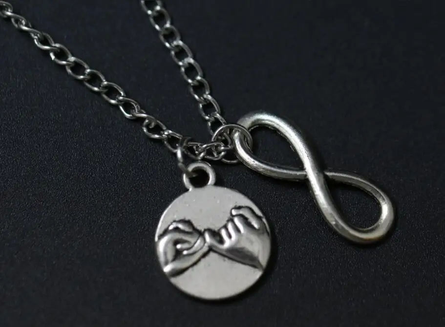 

Infinity Pinky Promise Pendant Necklaces Best Friends Necklaces Couples Boyfriend Girlfriend Eternity Pinky Swear