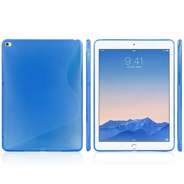 

New Anti-skid S Line Wave Gel TPU Back Cover Soft Matte Silicon Rubber Shell Sleeve Case Protector For Apple ipad air 2 ipad 6