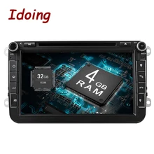 Idoing Android9.0 4G ram 32G rom 8Core 2Din руль для Skoda/Seat Автомобильный мультимедийный dvd-плеер быстрая загрузка ТВ 1080P HDP