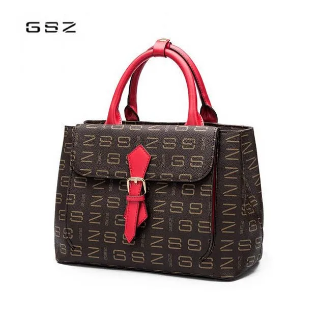 

GSZ leather ladies bag 2018 new letter decoration woman Messenger bag shoulder bag Showing young woman handbag free shipping
