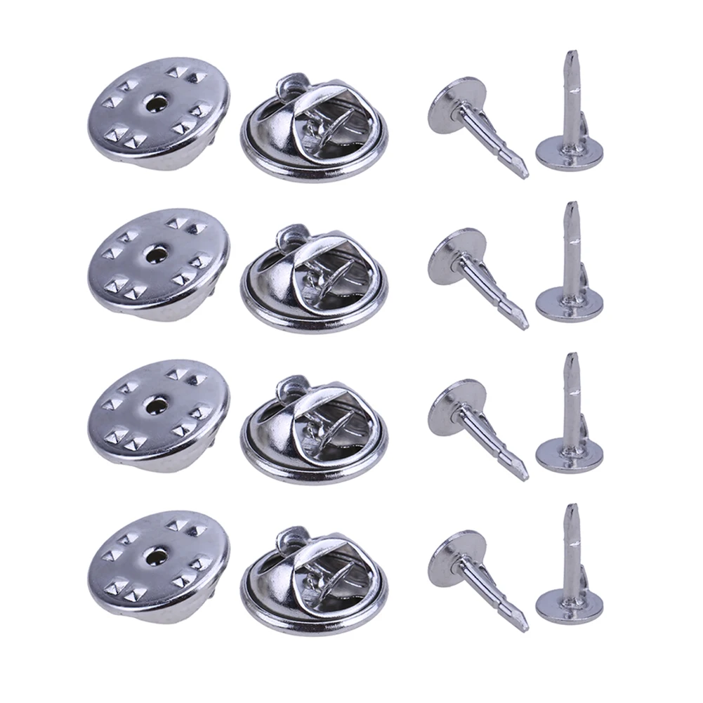 100 set Silver Brooch Base Holder Pins Badge Holder Brooch Pins DIY