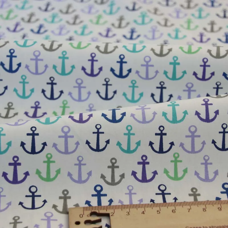 160 см * 50 Хлопок Ткань Морской стиль цвет серый Якорь для DIY кроватка постельные