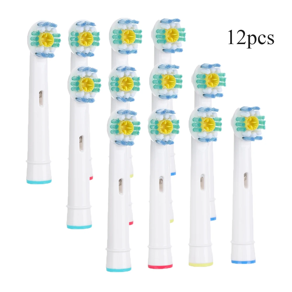

12Pcs Replacement Toothbrush Heads For Oral Hygiene B Cross Floss Action Precision Soft Bristle Electric Tooth Brushes Heads