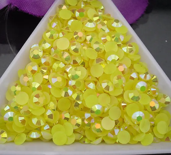 

5mm, 800pcs/Bag yellow jelly DMC Hot Fix FlatBack Rhinestones,machine cut iron-on garment crystal stone gliters