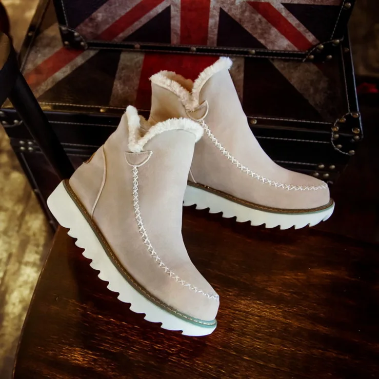 

Size 43 Women Boots Ankle Boots Platform Women Comfortable Mid Heels Boots Ladies Winter Boots Women Shoes Height Increasing