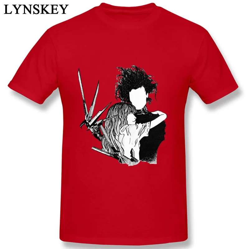 Printed Tops Shirts 2017 O-Neck Short Sleeve edward scissorhands Cotton Student T Shirts Cool Summer Clothing Shirt red