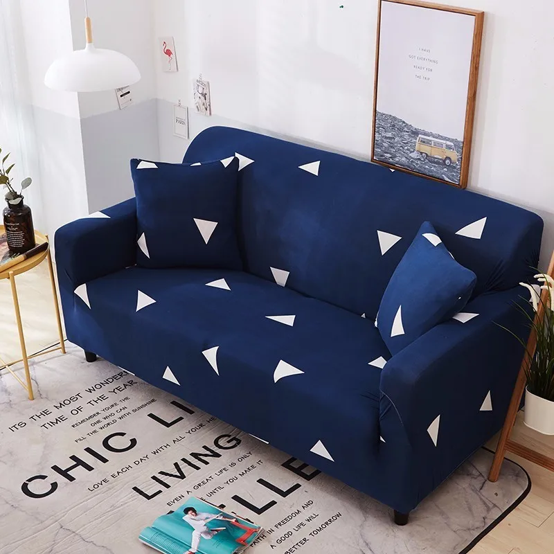 

High Quality Geometric Pattern Sofa Cover All-inclusive Navy Blue Slipcover for Different Shape Sofa Sectional Sofa