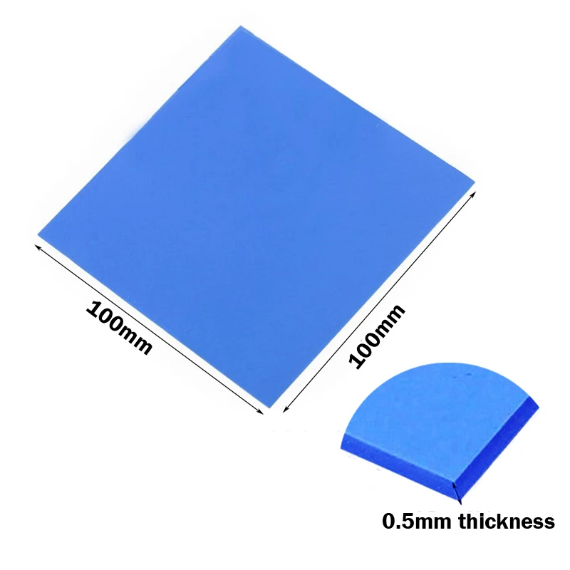 100*100*0.5mm Thick GPU CPU Heatsink Cooling Thermal Pad Conductive Silicone Pad