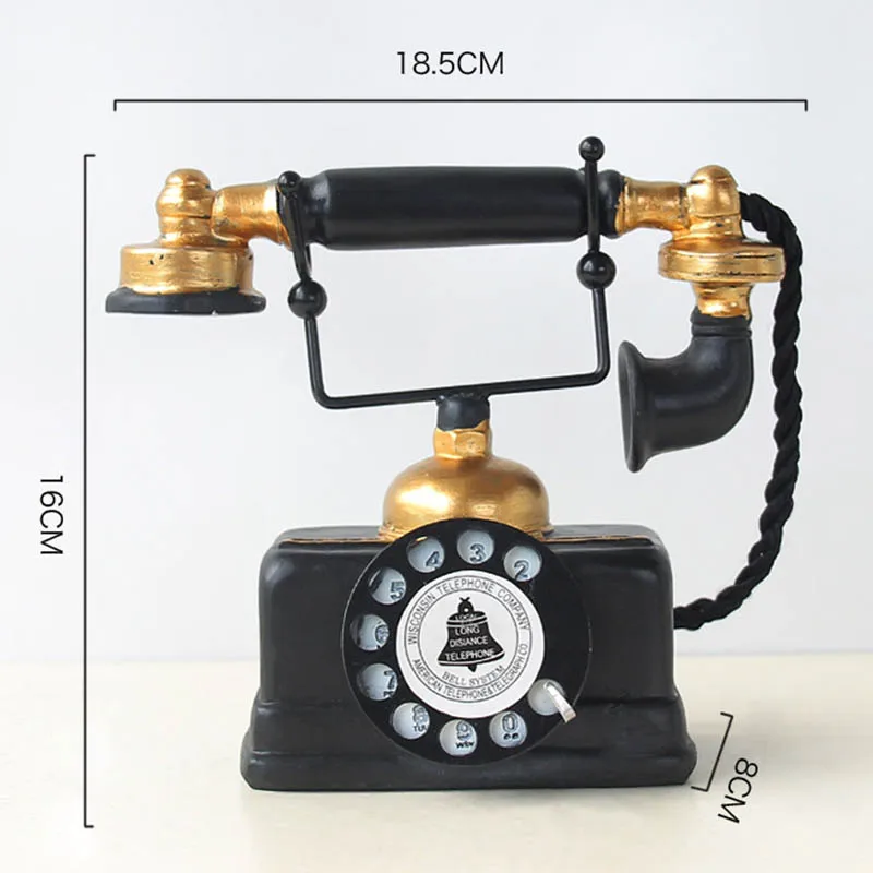 

Newly Vintage Telephone Statue Antique Shabby Old Phone Figurine Home Decor MK