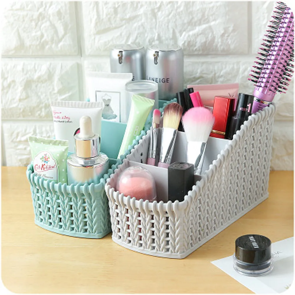 

Desktop Sundries Storage Box Makeup Organizer For Cosmetic Make Up Brush Storage Case Home Office Bathroom Storage Box hotA30711