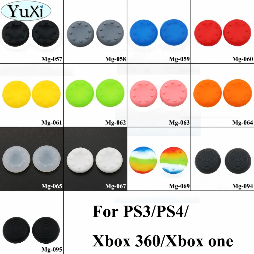 YuXi 2 шт. для PS4 PS3 для xbox 360/один контроллер резиновая силиконовая крышка для большого пальца 3D Аналоговый джойстик ручка Крышка