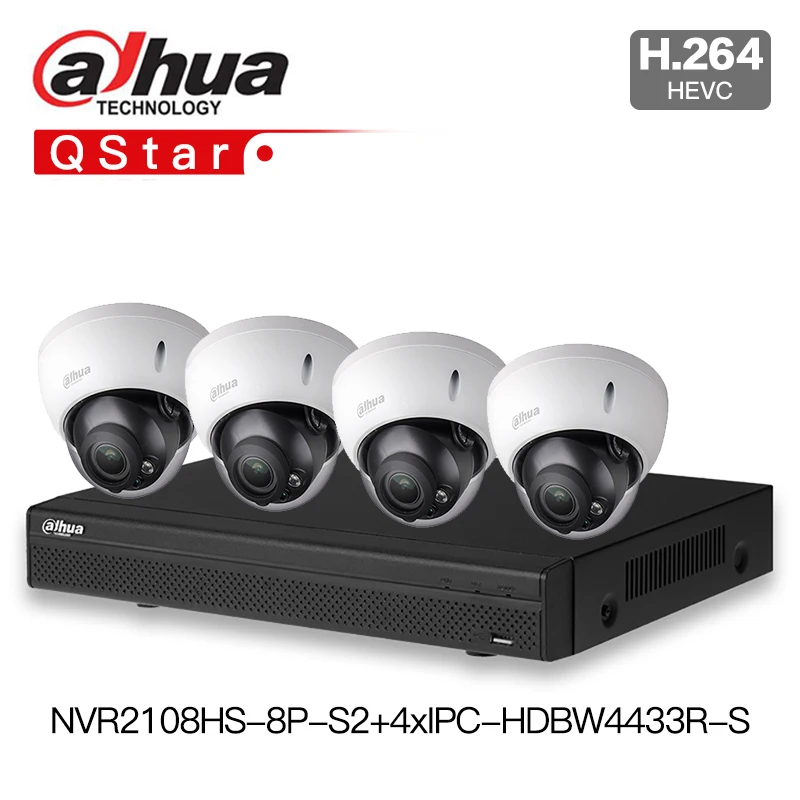 

Dahua POE IP Kit Security CCTV Camera Kit With NVR2108HS-8P-S2 IP Camera IPC-HDBW4433R-S P2P Surveillance System Easy to install
