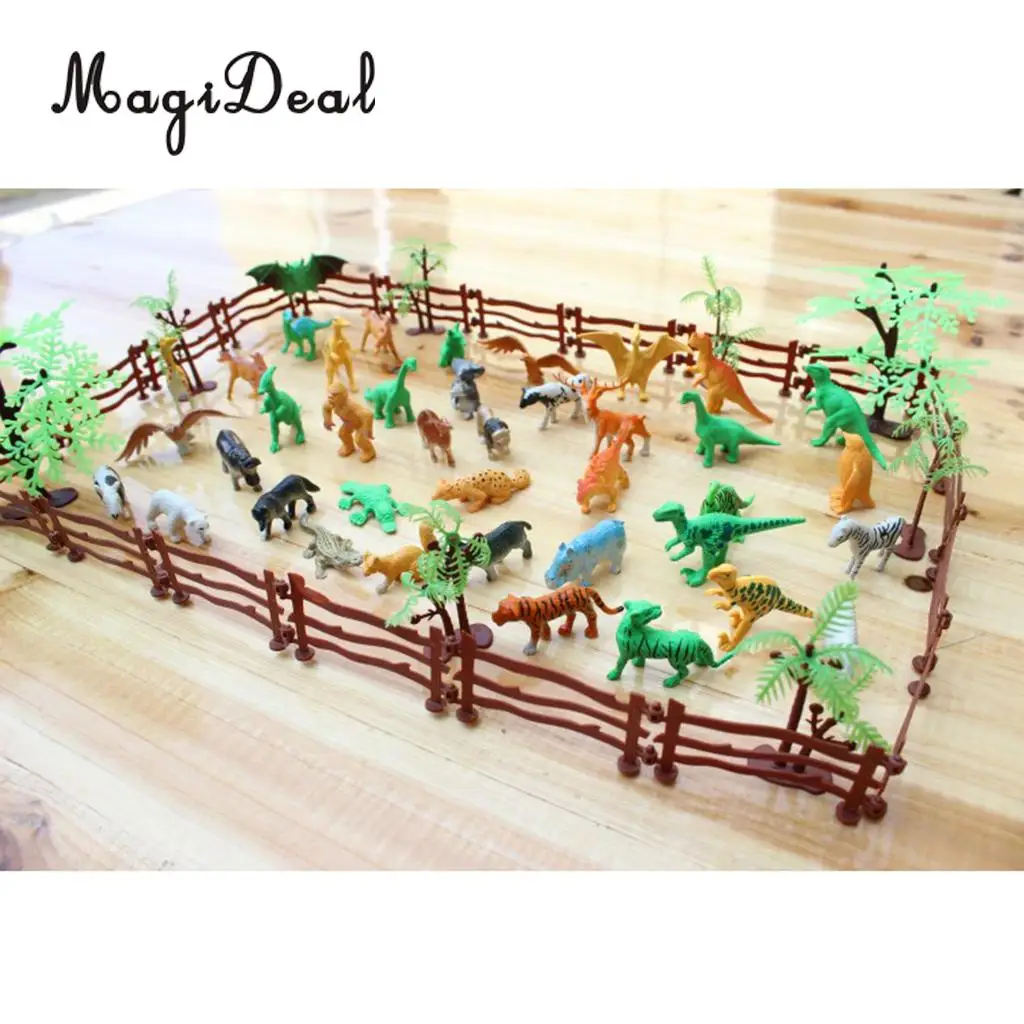 68Pcs/Set Simulation Farm Zoo Animal Model Figure Toy Figurine Collectibles for Kids Children Christmas Gift Home Decoration