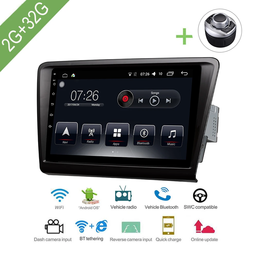 

Car Multimedia player 1 Din Android 7.1 Car DVD For VW/Volkswagen Skoda rapid 2013-2018 9" 2G/32G touch screen Car Radio GPS