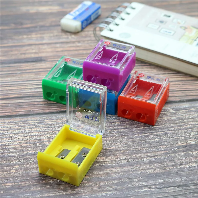 

High quality double hole Pencil sharpener School students cut pencil tool 1pcs