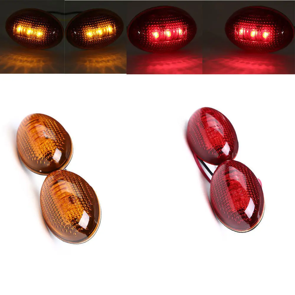 High Quality Durable Led Side Fender Marker Lights Smoke 2 X Front + 2