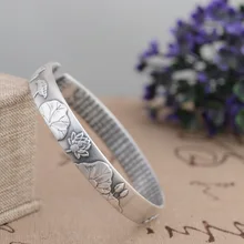 Тибет Сутра Лотоса браслет ручной работы Винтаж 999 серебро Браслеты Jewelry тайский серебряный браслет Лидер продаж ювелирные изделия оптом