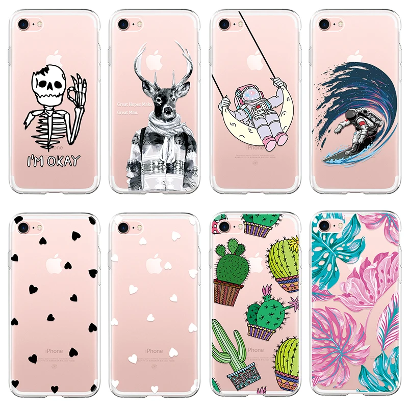 

Soft Silicone Case For iPhone 5 5S SE XR X XS Max Colorful Plant Printing Back Cases Cover For iPhone 7 8 6 6S Plus Phone shell