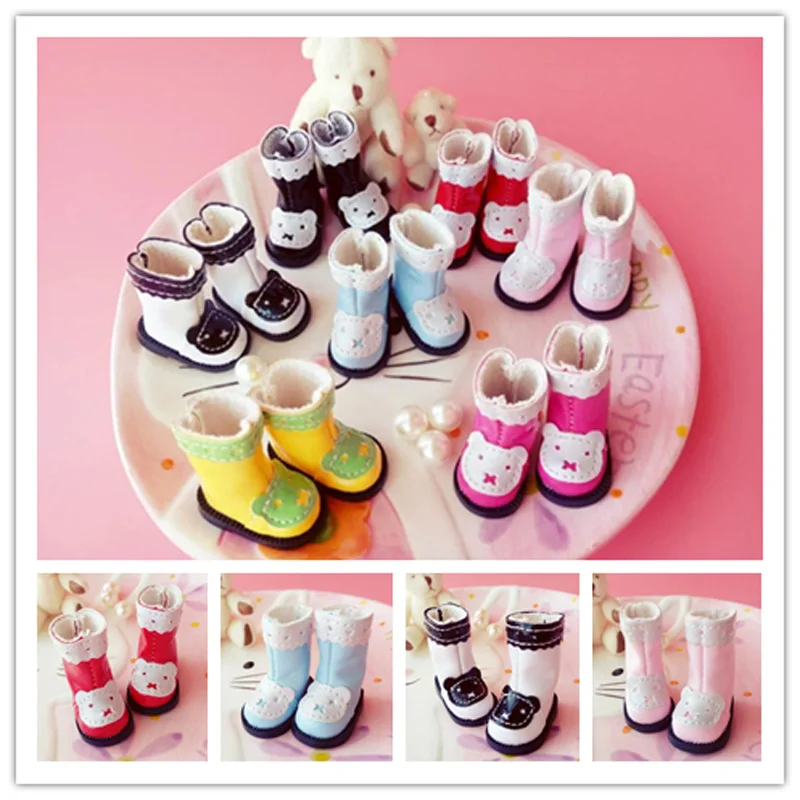 

1 Pair 1/6 Cute Bear Galoshes Rain Boots Doll Shoes for Blyth Pullip Barbies Licca Momoko Azone Doll Accessories