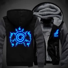 Anime adultos Hombres Mujeres NARUTO Akatsuki Cosplay Chaqueta Luminosa Sudaderas Con Capucha Espesar ropa de Abrigo