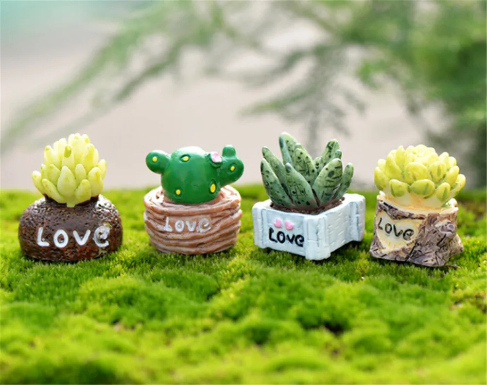 

Miniature Plant Pot Succulent plants Green Plant Miniature Dollhouse Ornament Fairy Home Decor