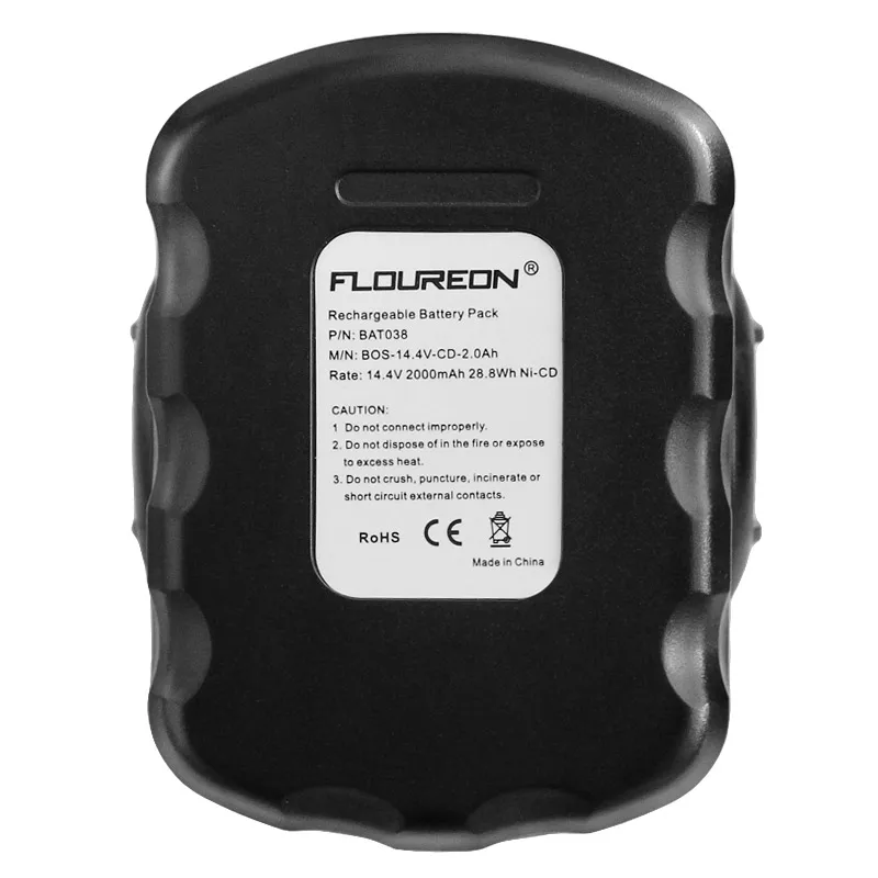 Аккумуляторная батарея для Bosch FLOUREON BAT038 14 4 V 2000 mAh аккумуляторная дрель 3660CK Ni