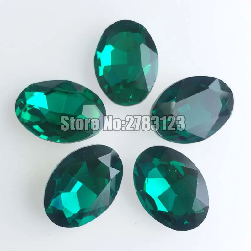 Factory sales AAA Glass Crystal malachite green oval shape pointback rhinestones,diy/nail art/Clothing accessories SWOP015