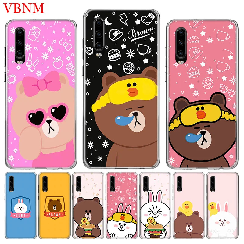

Brown Cony Couples Special Soft Phone Case For Huawei P30 P20 Mate 20 10 Pro P10 lite P Smart + Plus Z 2019 Customized Art Coque