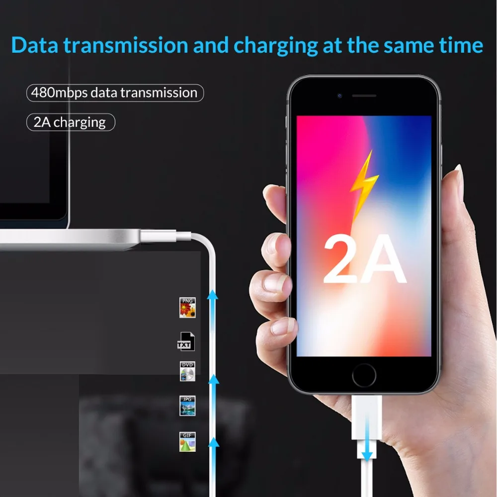 ORICO LTG светящийся usb-кабель питания зарядки и синхронизации данных освещение кабель 1 м USB зарядное устройство адаптер для iphone 8 7 6