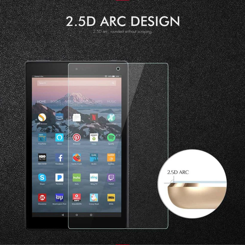 Закаленное стекло для Amazon Fire HD 10 2017 планшетный ПК протектор Kindle HD7 HD8 HDX7 Paperwhite 1 2 3