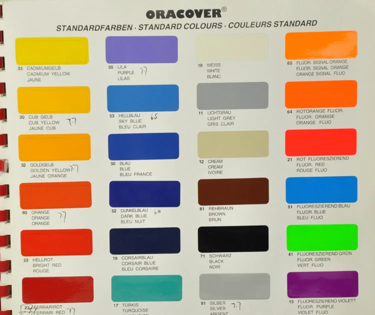 Ultracote Covering Color Chart