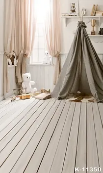 

Indoor Vinyl Photography Backdrop Custom Portrait Studios Newborn Background Wood Flooring Pink Curtain