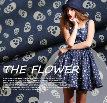 

The spring and autumn fashion trendy denim skirt dress pants printed stretch fabrics