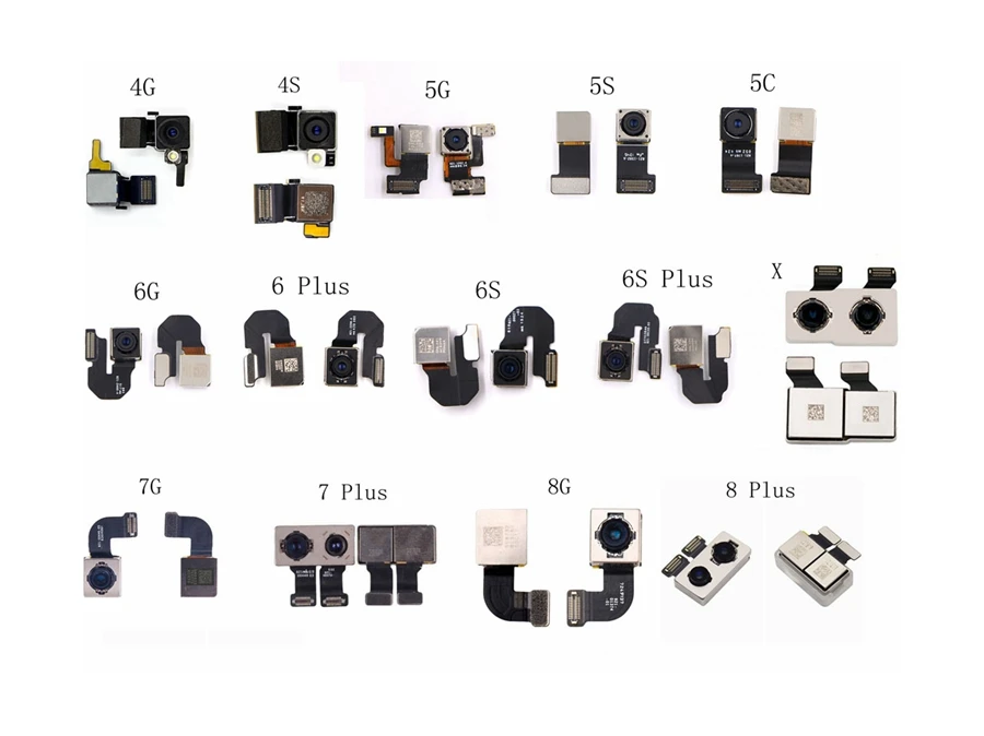 

LEOLEO Back Camera Module Rear Main Lens For iPhone 4G 4S 5G 5S 5C 6G 6 Plus 6S Plus 7 Plus 8 Plus X Sensor Proximity Flex Cable