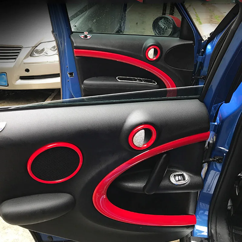 4 шт./компл. ABS внутренняя отделка двери Kit Обложка Наклейка украшение для Mini Cooper