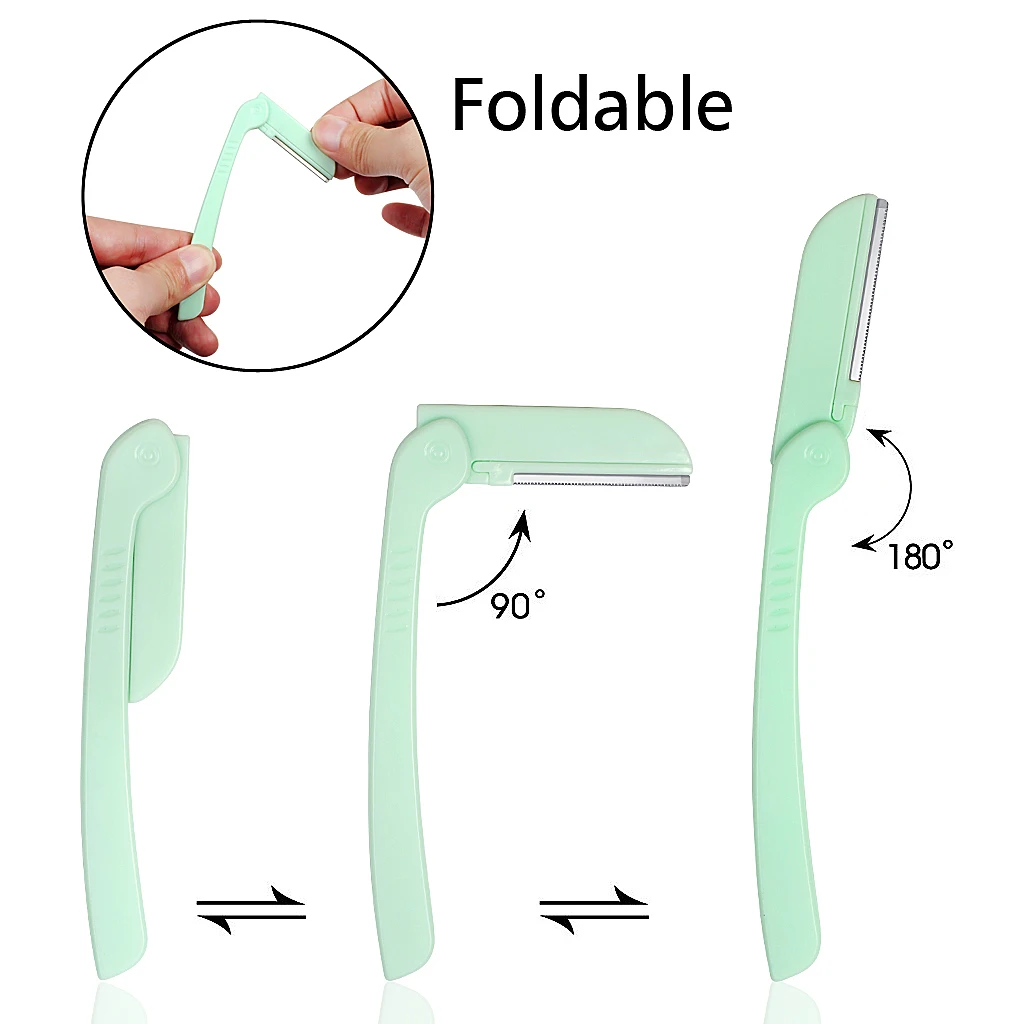 9 Pcs del Sopracciglio Rasoi Multi Colore Rasoio sopracciglia Facciale di Rimozione Dei Capelli Per Le Donne E Gli Uomini 6 Apribile Sopracciglio Intimo elasticizzato e contenitivo E 3 fold