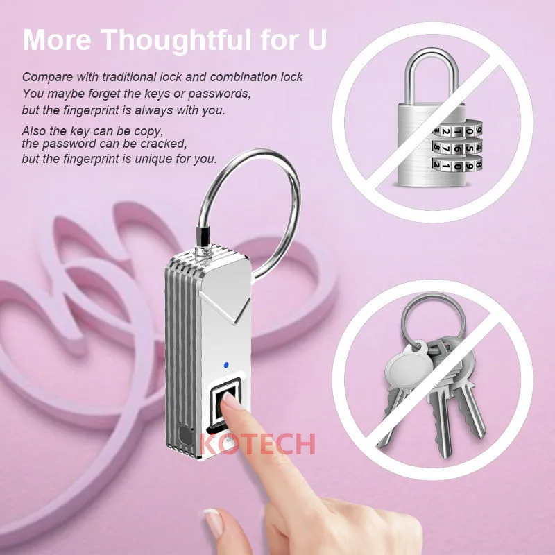 

2017 lastest lock of PI65 padlock with fingerprint padlock system fingerprint lock advanced lock biometric lock for luggage