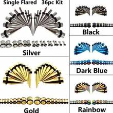 Бог-много 36 Piece316l Нержавеющая сталь ухо конус набор для растяжки датчик Expenders set-18pcs сужается и 18 шт. туннели